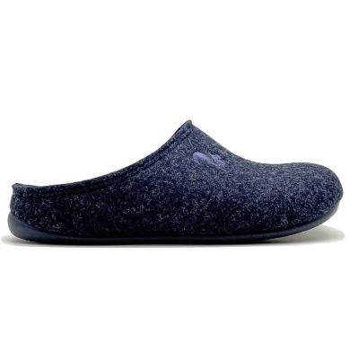 thies Hausschuhe Pantoffel PET Slipper (weicher Filz) dunkelblau Damen